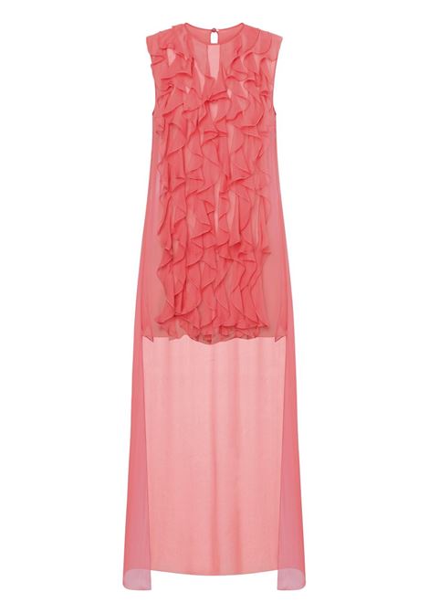 Raspberry pink ruffle-detail top Alberta Ferretti - women